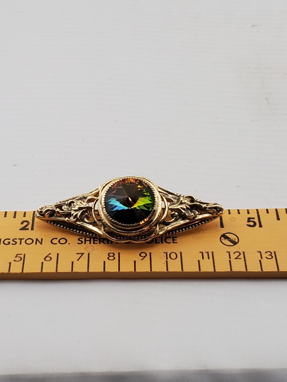 Watermelon Rainbow Rivoli Brooch - Picture 6 of 6